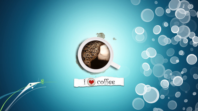 Coffee spoon tag bubbles 3d free wallpaper for desktop - medium preview image