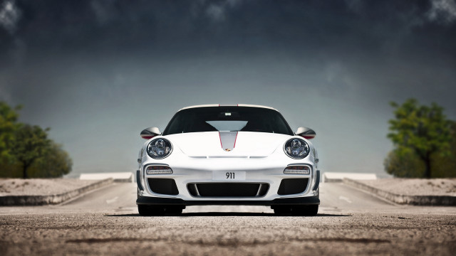 White sports car cloudy sky #21 free wallpaper for desktop - medium preview image
