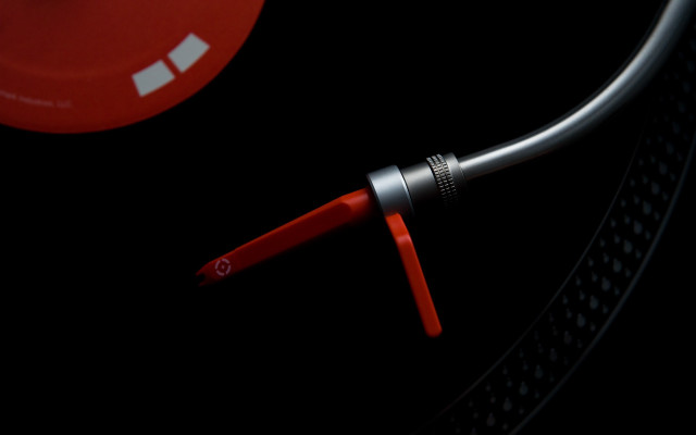 Red headphone black cord white free wallpaper for desktop - medium preview image