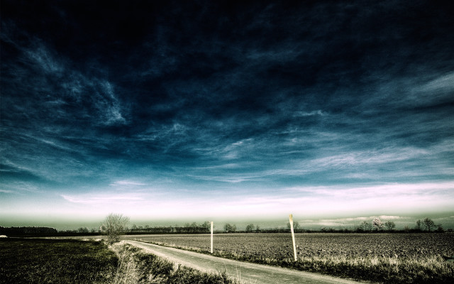 Dirt road field sky clouds #5 free wallpaper for desktop - medium preview image