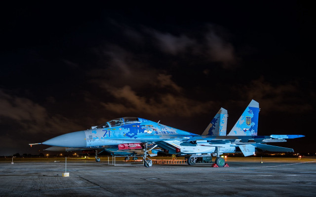 Fighter jet night tarmac clouds free wallpaper for desktop - medium preview image