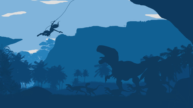 Dinosaur man cave background swing free wallpaper for desktop - medium preview image