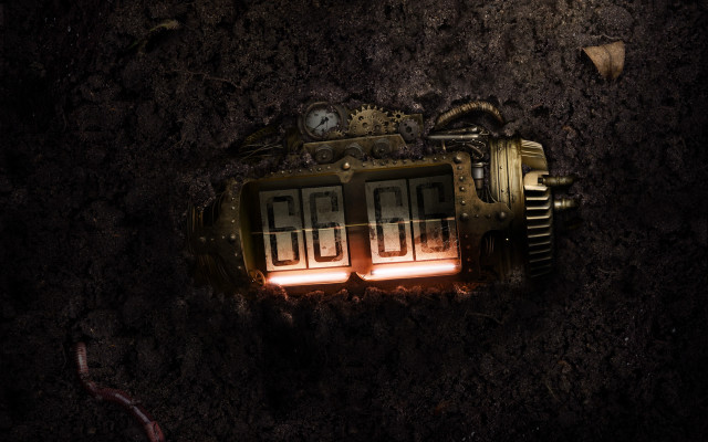 Glowing clock dirt dusk astronaut free wallpaper for desktop - medium preview image