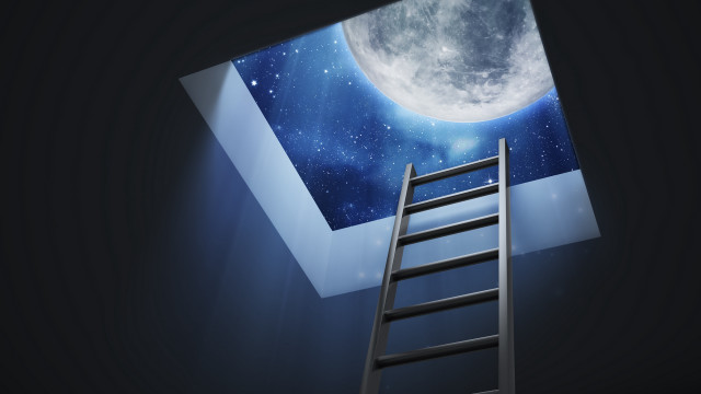 Ladder ceiling moon stars space free wallpaper for desktop - medium preview image