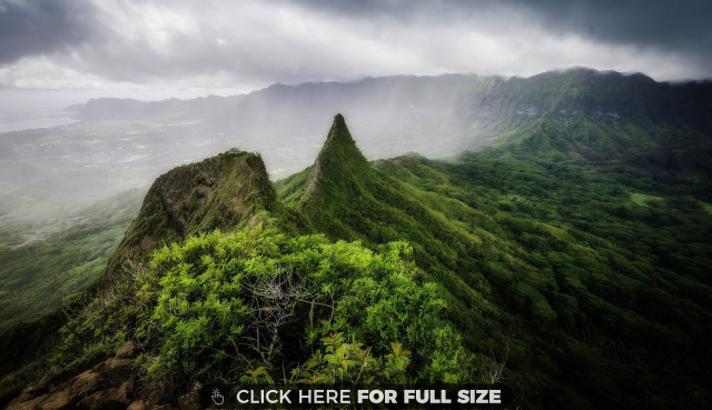 Tall green mountain cloudy sky free wallpaper for desktop - medium preview image