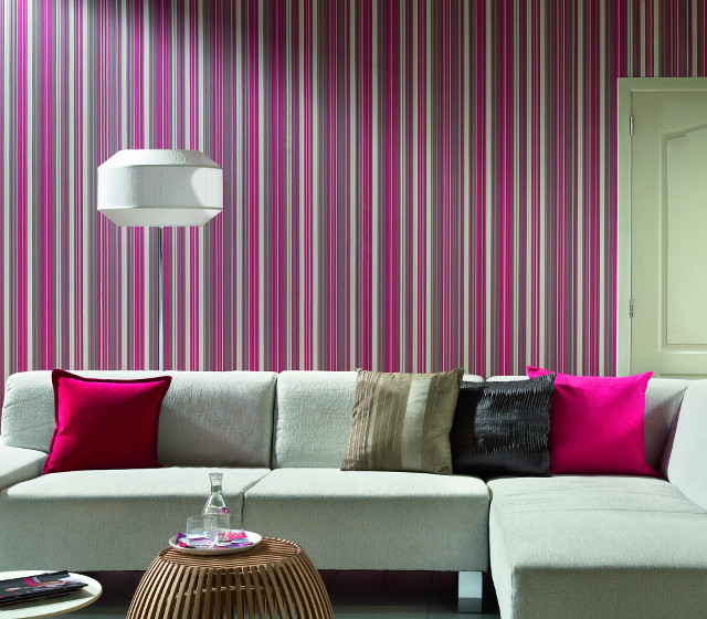 Livingroom white couch pink striped free wallpaper for tablet - medium preview image