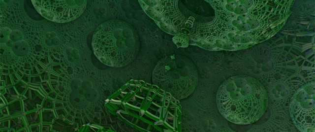 Green abstract circles lines mandelbrot free wallpaper for desktop - medium preview image