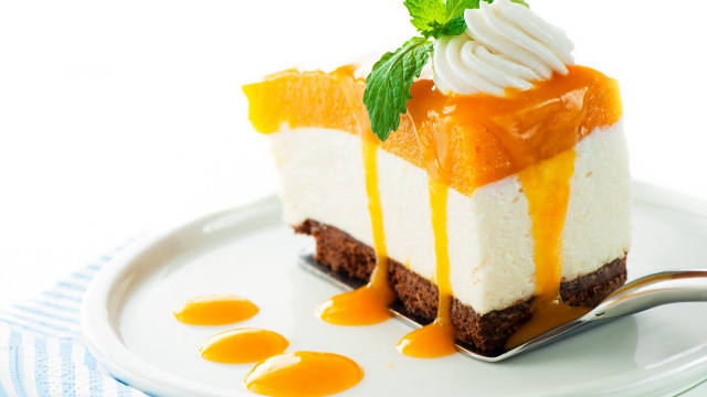 Cake orange sauce whipped cream free wallpaper for desktop - medium preview image