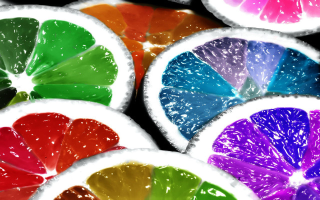 Fruit slices circle colorful black free wallpaper for desktop - medium preview image