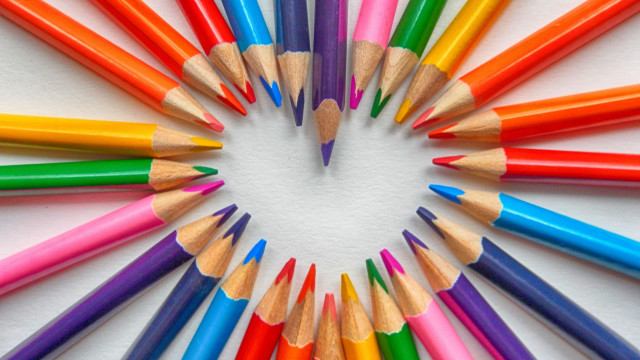 Colored pencils circle childs drawing #2 free wallpaper for desktop - medium preview image