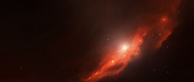 Bright red space light stars free wallpaper for desktop - medium preview image