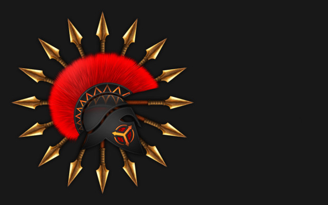 Helmet spikes red sunburst cedric free wallpaper for desktop - medium preview image