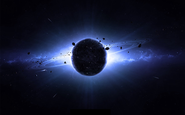 Blackhole space objects blue stars free wallpaper for desktop - medium preview image