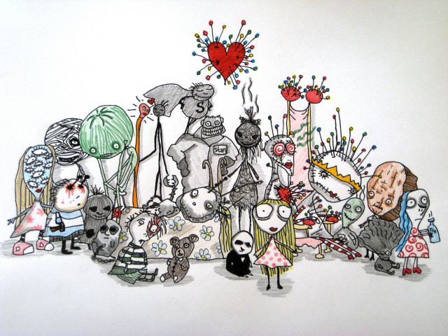 People flowers skeletons heartballoon man free wallpaper for desktop - medium preview image