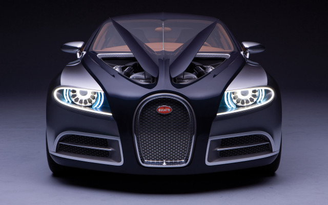 Bugatti lights dark room black free wallpaper for desktop - medium preview image