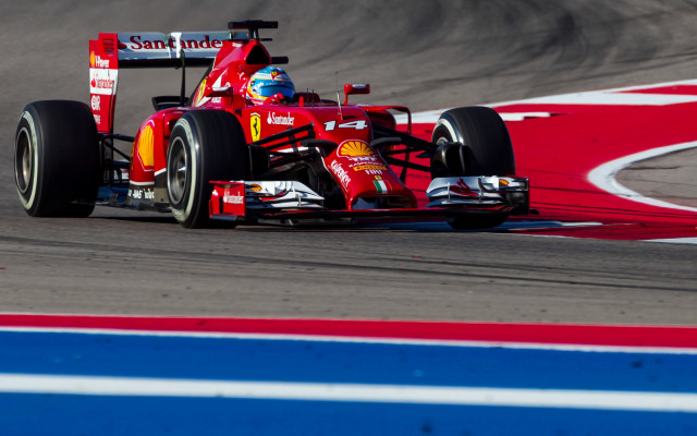 Man driving red racecar track free wallpaper for desktop - medium preview image