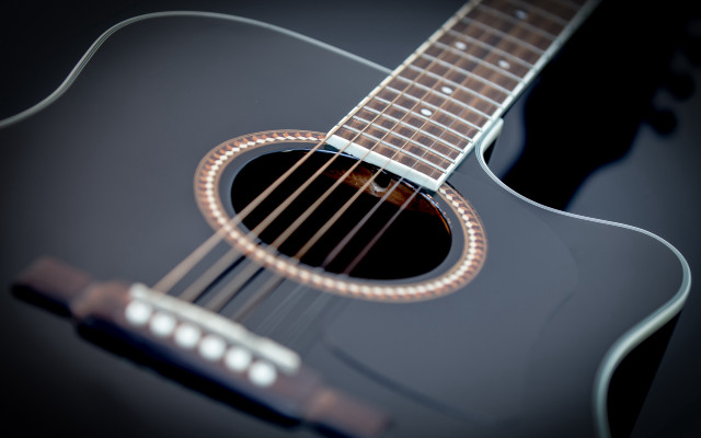 Black guitar 3d grunge blurry free wallpaper for desktop - medium preview image