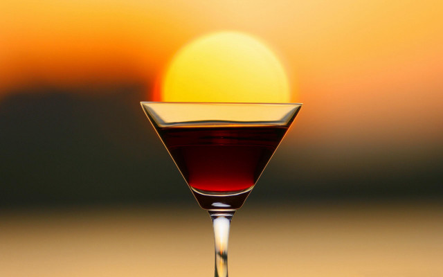 Sunset wine glass orange sky free wallpaper for desktop - medium preview image