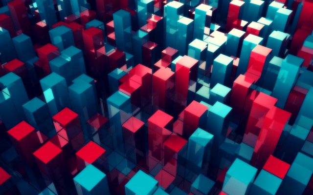 Colorful abstract squares red blue free wallpaper for desktop - medium preview image