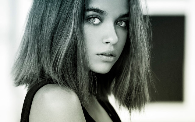 Woman long hair black top #23 free wallpaper for desktop - medium preview image