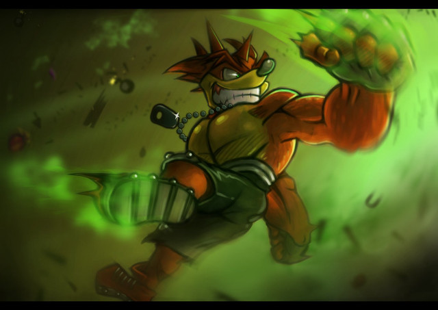 Cartoon character green light arm free wallpaper for desktop - medium preview image