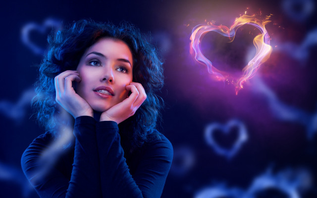 Woman heart background foreground hand free wallpaper for desktop - medium preview image