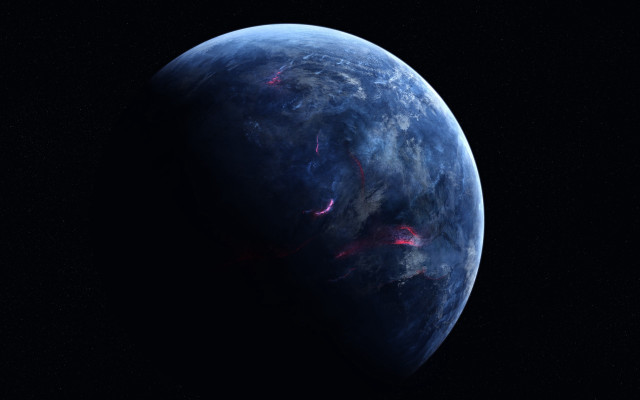 Blue planet redline dark sky free wallpaper for desktop - medium preview image