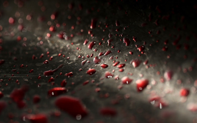 Metal water drops blood bokeh free wallpaper for desktop - medium preview image