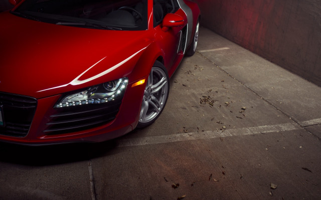 Red sports car parking lot #43 free wallpaper for desktop - medium preview image