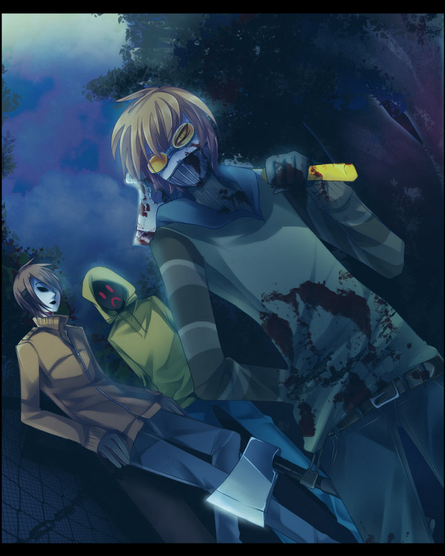 Bloody face knife hands couple free wallpaper for mobile - medium preview image