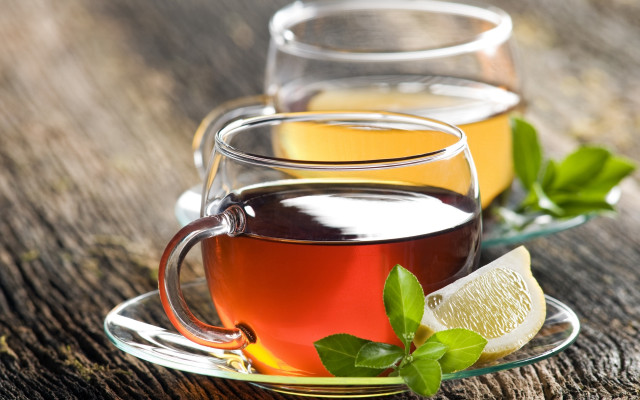 Three teas lemon mint wooden free wallpaper for desktop - medium preview image