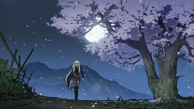 Girl snow tree full moon free wallpaper for desktop - medium preview image