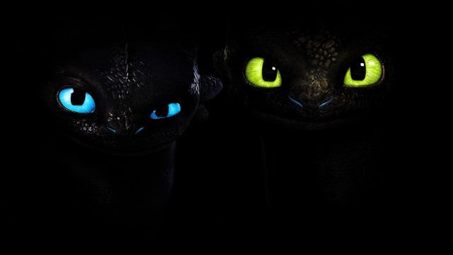 Glowing blue eyes black cat free wallpaper for desktop - medium preview image