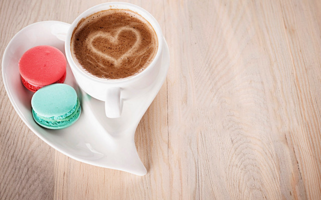 Coffee heart cookie art photography free wallpaper for desktop - medium preview image