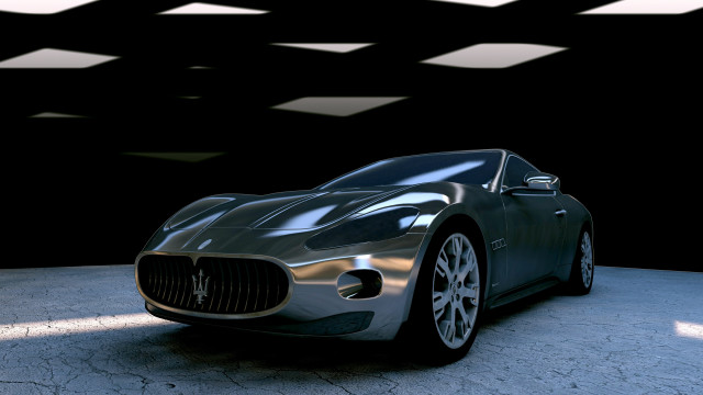 Futuristic car dark room squares free wallpaper for desktop - medium preview image