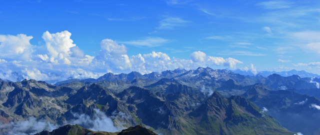 Mountain range clouds plane nature free wallpaper for desktop - medium preview image