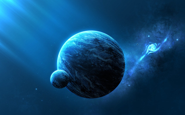 Blue planet star light space #4 free wallpaper for desktop - medium preview image