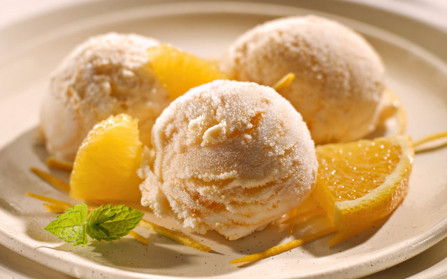 Ice cream orange slices mint free wallpaper for desktop - medium preview image