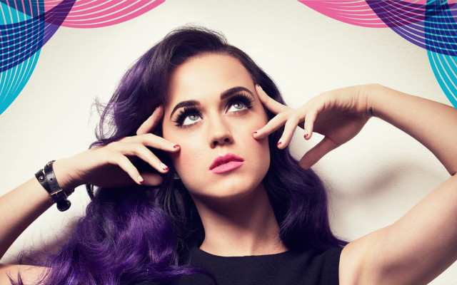 Purple hair black shirt popart free wallpaper for desktop - medium preview image