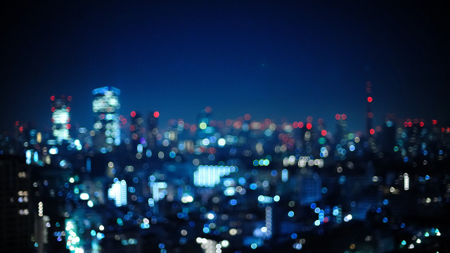City lights night tiltshift underwater free wallpaper for desktop - medium preview image