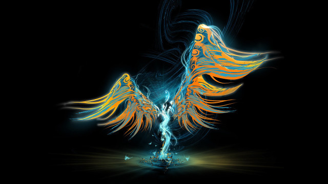 Bird wings spread fantasy airbrush free wallpaper for desktop - medium preview image