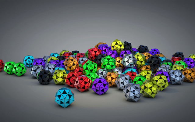 Colorful balls geometric abstract raytracing free wallpaper for desktop - medium preview image
