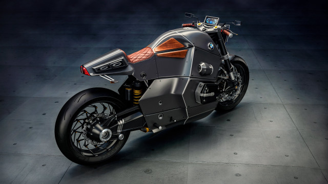 Motorcycle dark room black orange free wallpaper for desktop - medium preview image
