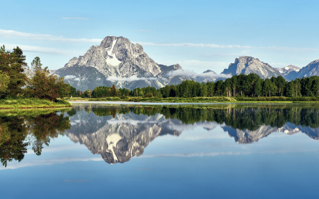 Mountain lake reflection forest sky #5 free wallpaper for desktop - medium preview image