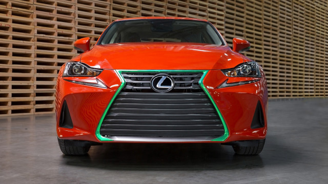 Red car green stripe hood free wallpaper for desktop - medium preview image