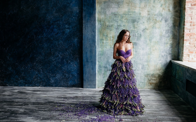 Purple dress brick wall magic free wallpaper for desktop - medium preview image