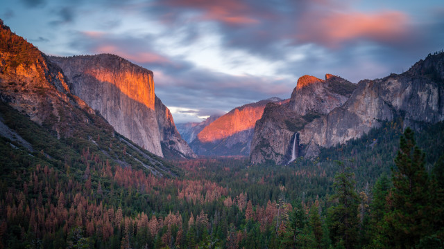 Mountain range forest sunset clouds #2 free wallpaper for desktop - medium preview image