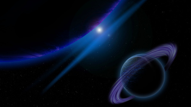Blue ring dark sky bright free wallpaper for desktop - medium preview image
