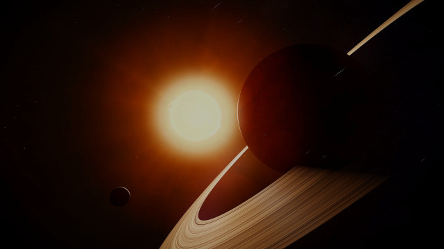 Solar system two planets sun free wallpaper for desktop - medium preview image