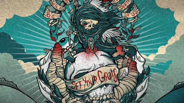 Woman skull banner chest bird free wallpaper for desktop - medium preview image